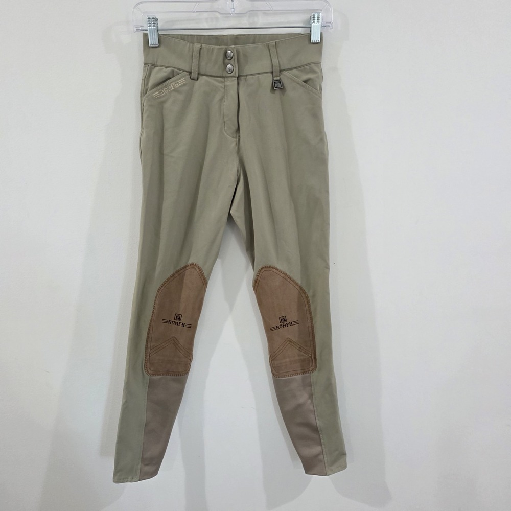 Romfh Womens Equestrian Breeches Size 24 R Beige Horseback Riding Pants
